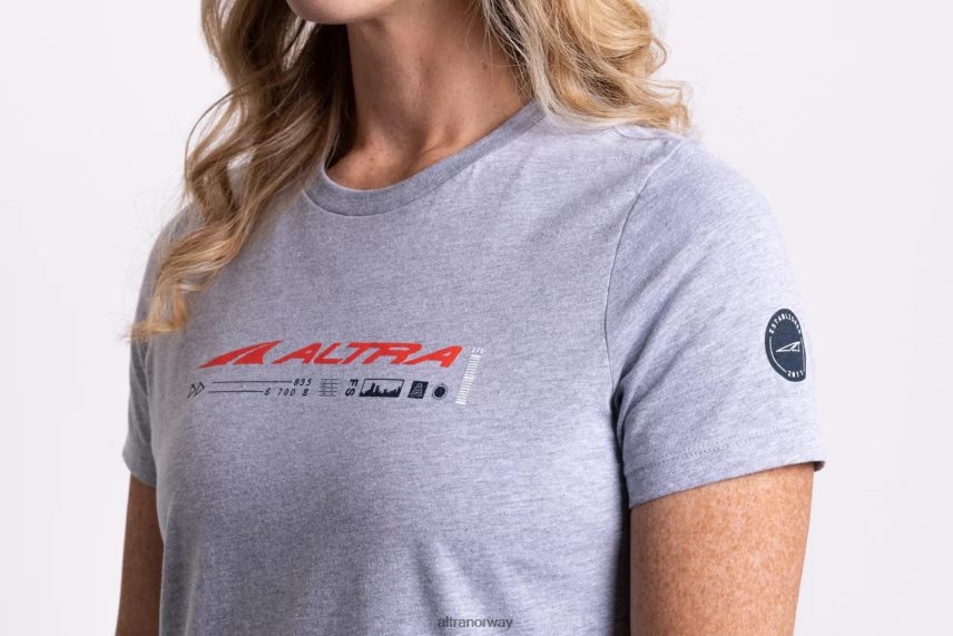 altra norge kvinner klassisk kortermet lys grå-rød kvinner BD82B2222